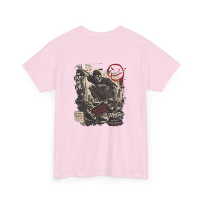 Grim Reaper Skateboard Graphic Tee – Vintage Punk Skate Shirt Printify