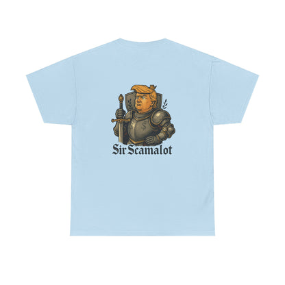 T-Shirt — "Sir Scamalot" Knight Satire Graphic Tee Printify