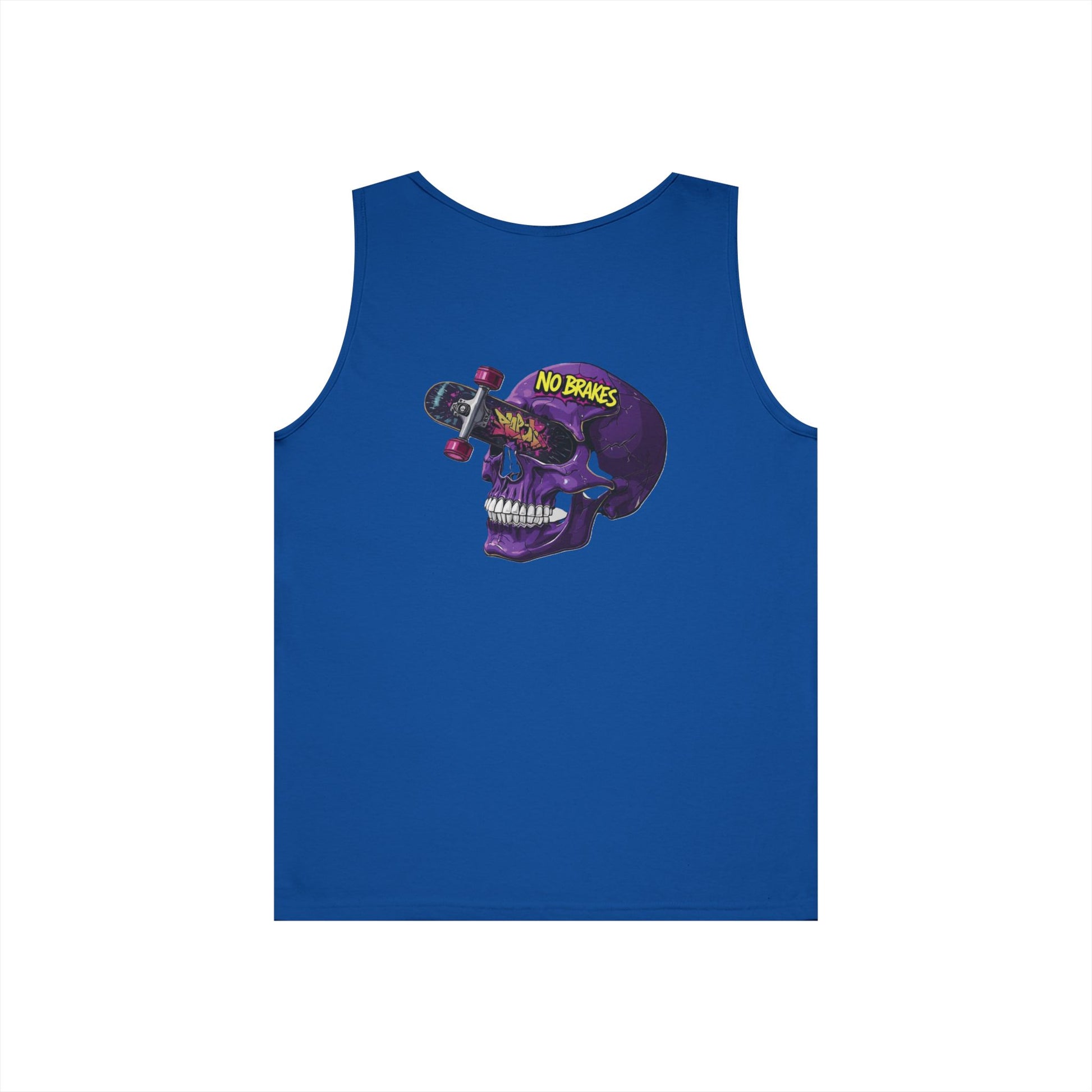 Skate Skull Tank Top – "No Brakes" Graphic Sleeveless Tee Printify