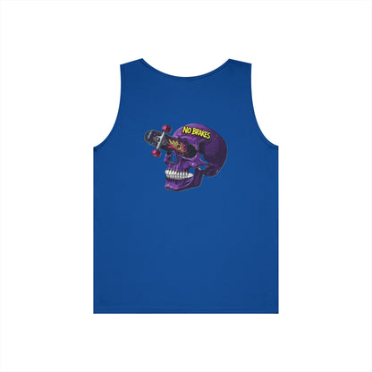 Skate Skull Tank Top – "No Brakes" Graphic Sleeveless Tee Printify