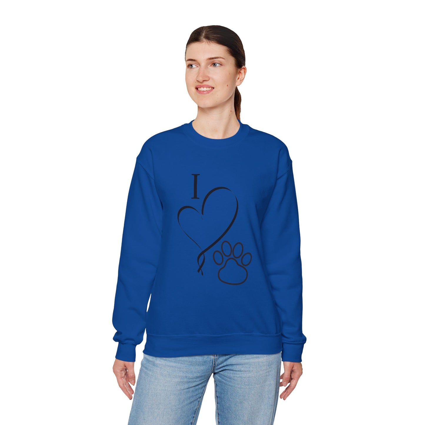 I Love My Pet Crewneck Sweatshirt Printify