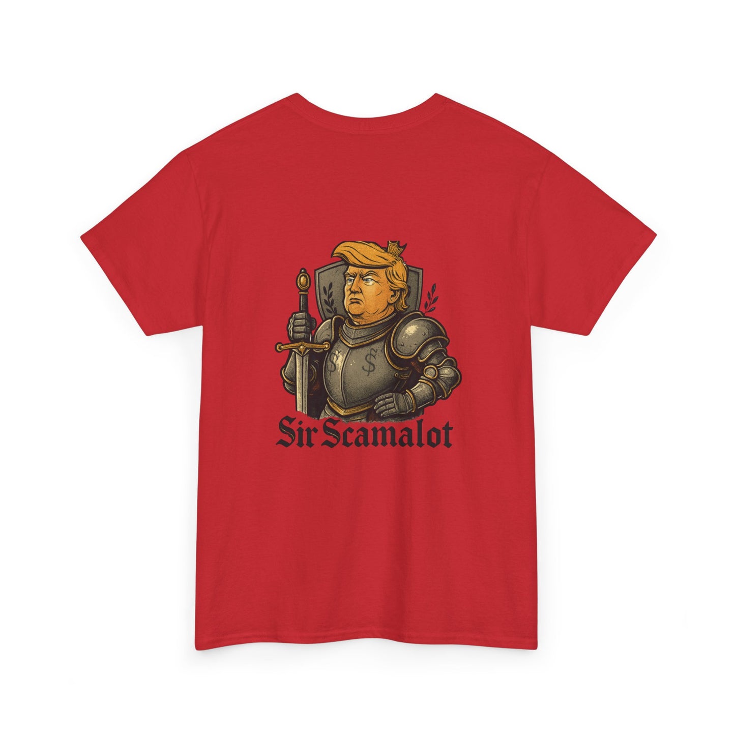 T-Shirt — "Sir Scamalot" Knight Satire Graphic Tee Printify