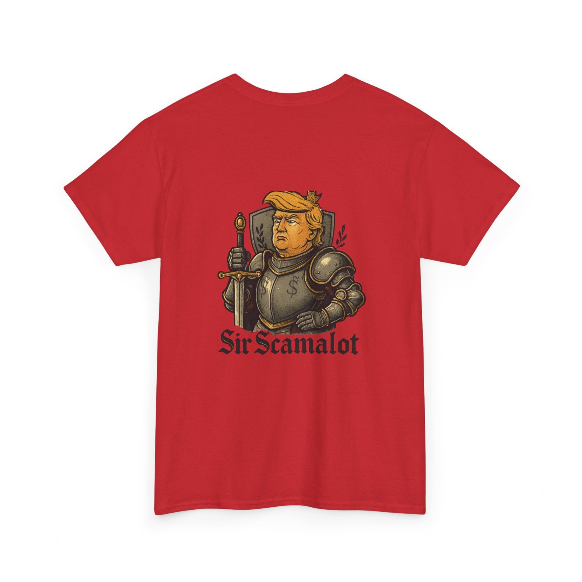 T-Shirt — "Sir Scamalot" Knight Satire Graphic Tee Printify