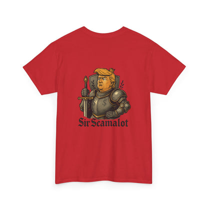 T-Shirt — "Sir Scamalot" Knight Satire Graphic Tee Printify