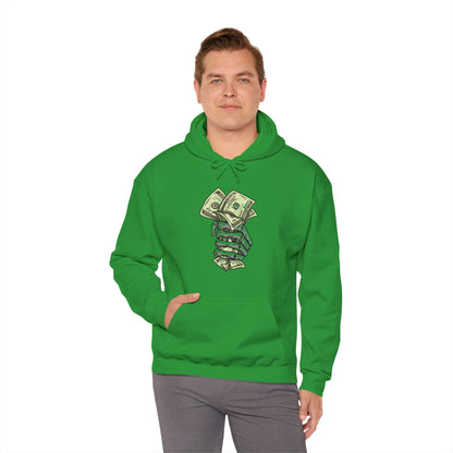 Custom Designed Heavy Blend™ Hooded Sweatshirt Skeletal Hand Gripping Stack of 100's front Printify