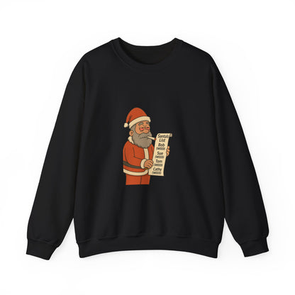 Santa Smoking Weed Holding Naughty & Nice List Crewneck Sweatshirt Printify