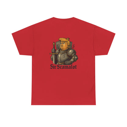 T-Shirt — "Sir Scamalot" Knight Satire Graphic Tee Printify