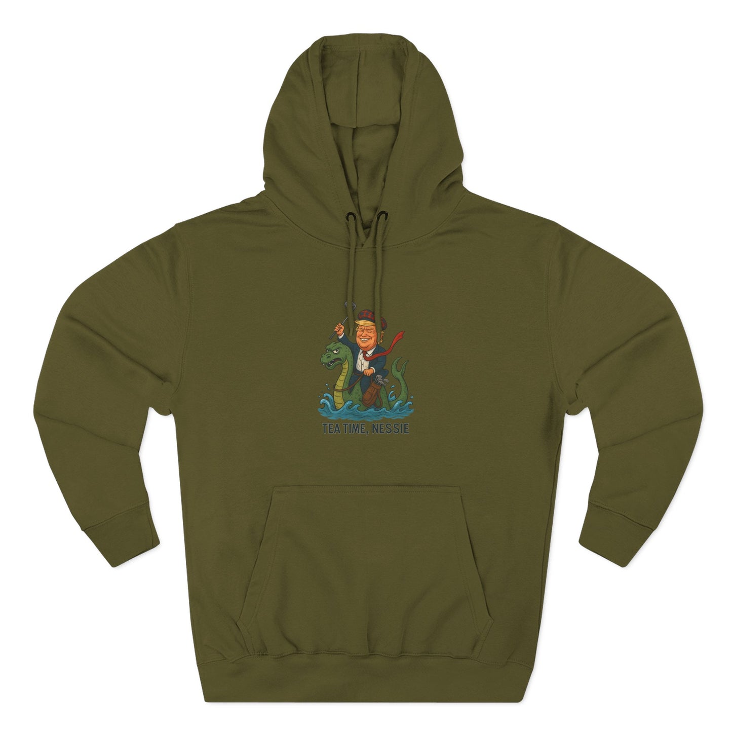 Nessie Tea Time Hoodie, Cozy Sweatshirt for Dragon Lovers, Gift for Tea Enthusiasts, Fun Highland Mythology Apparel, Comfortable Casual Wear Printify