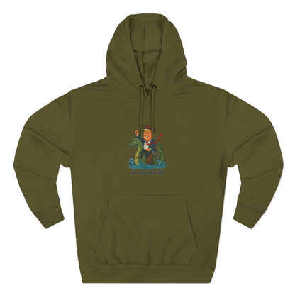 Nessie Tea Time Hoodie, Cozy Sweatshirt for Dragon Lovers, Gift for Tea Enthusiasts, Fun Highland Mythology Apparel, Comfortable Casual Wear Printify