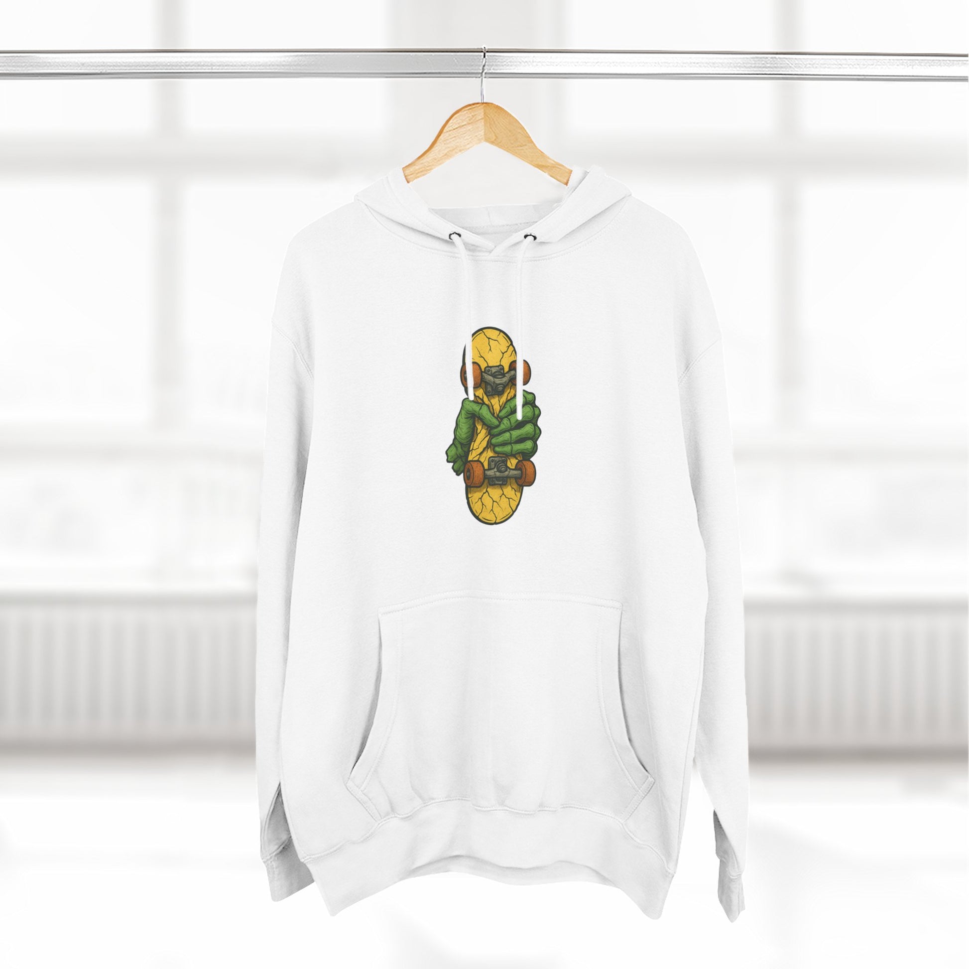 Vibrant Three-Panel Fleece Hoodie with Unique Design, Cozy Streetwear, Perfect for Gifts, Fall Style, Unisex Fashion Printify