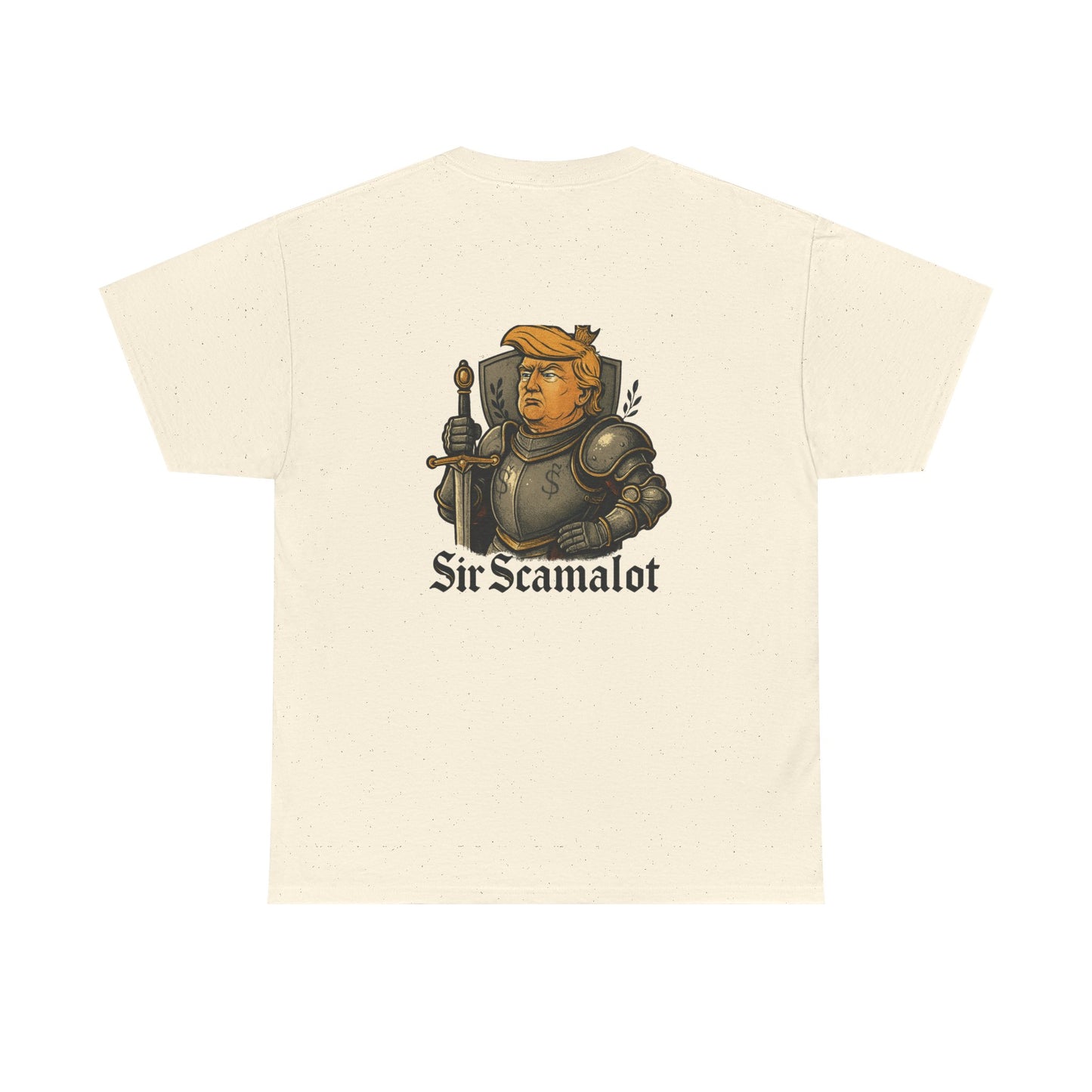 T-Shirt — "Sir Scamalot" Knight Satire Graphic Tee Printify