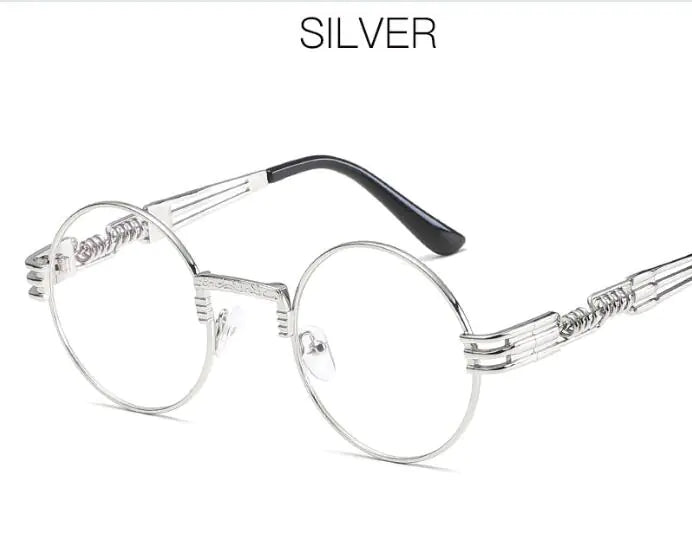 Spring Leg Round Frame Sunglasses - Metal Sunglasses