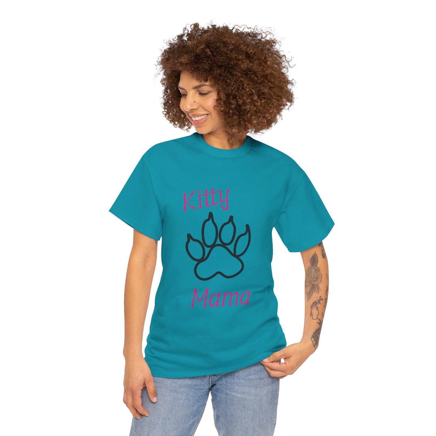 Kitty Mama Unisex Heavy Cotton Tee Printify