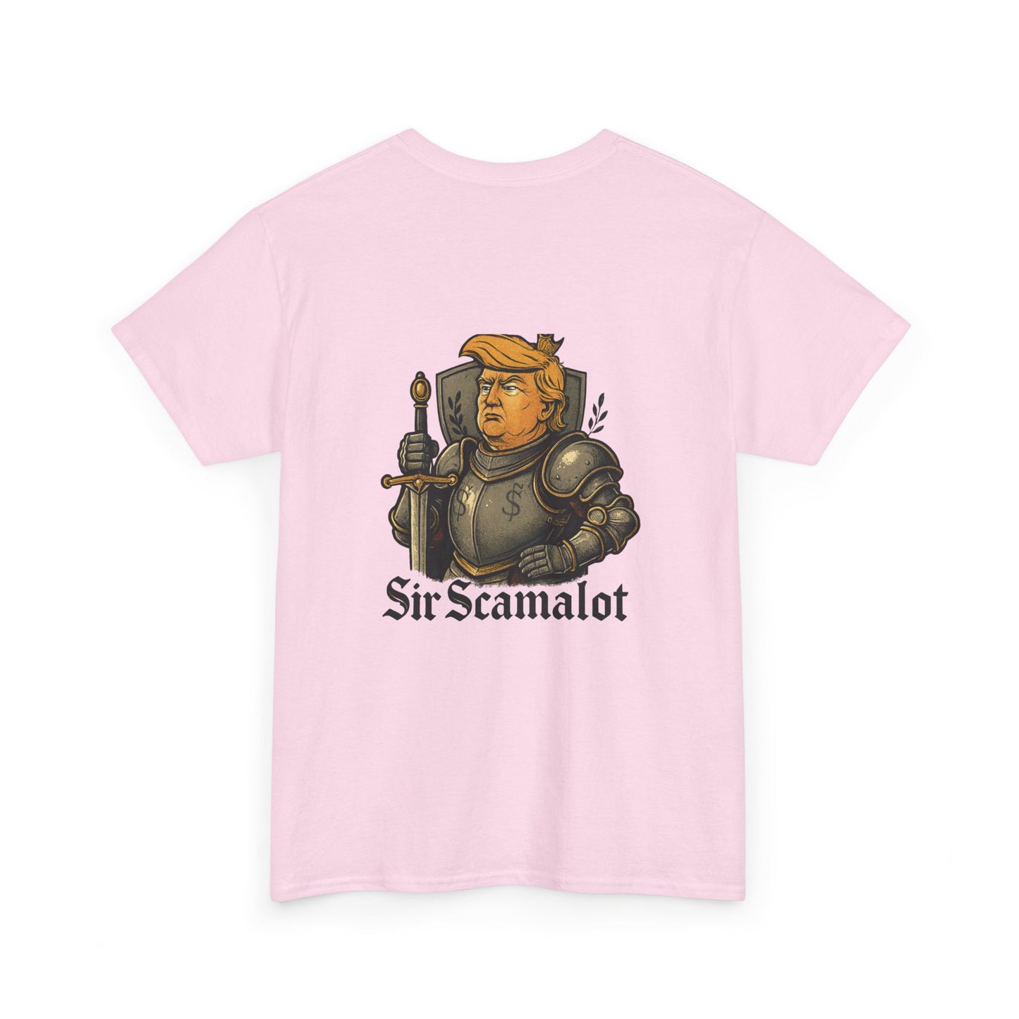 T-Shirt — "Sir Scamalot" Knight Satire Graphic Tee Printify