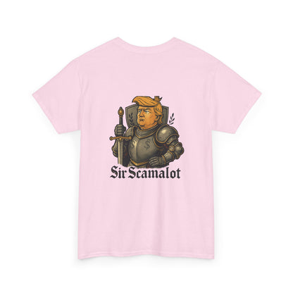 T-Shirt — "Sir Scamalot" Knight Satire Graphic Tee Printify