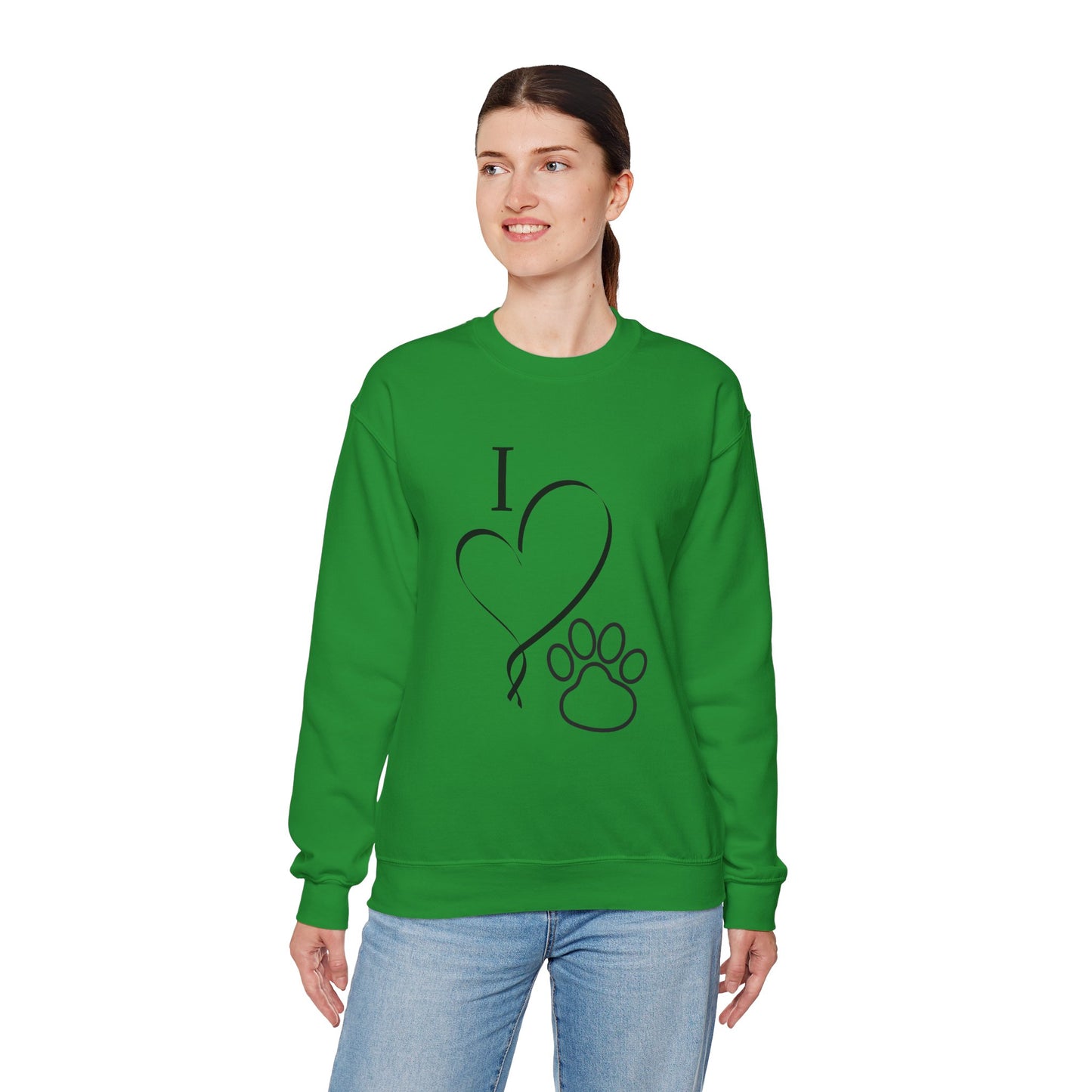 I Love My Pet Crewneck Sweatshirt Printify