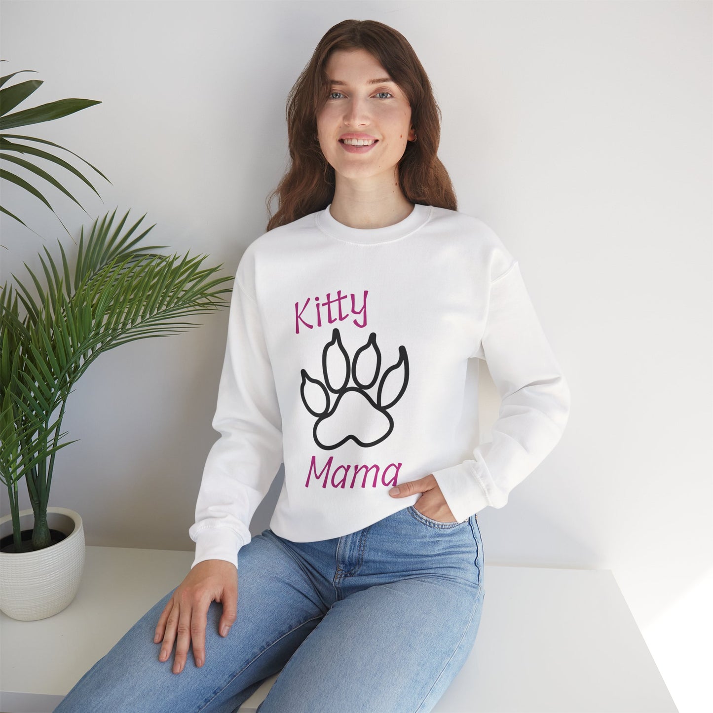Unisex Heavy Blend™ Kitty Mama Crewneck Sweatshirt Printify