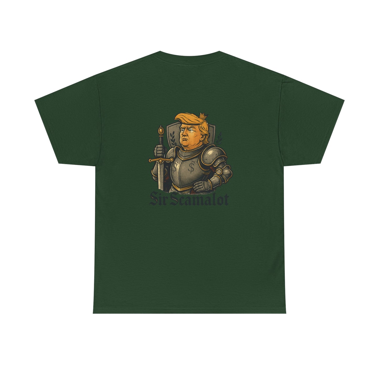 T-Shirt — "Sir Scamalot" Knight Satire Graphic Tee Printify