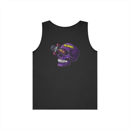 Skate Skull Tank Top – "No Brakes" Graphic Sleeveless Tee Printify