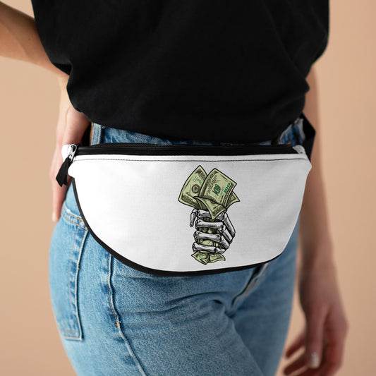 White Waist Fanny Pack fist money Printify