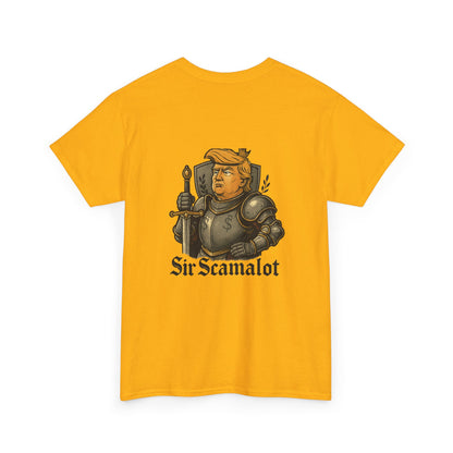 T-Shirt — "Sir Scamalot" Knight Satire Graphic Tee Printify