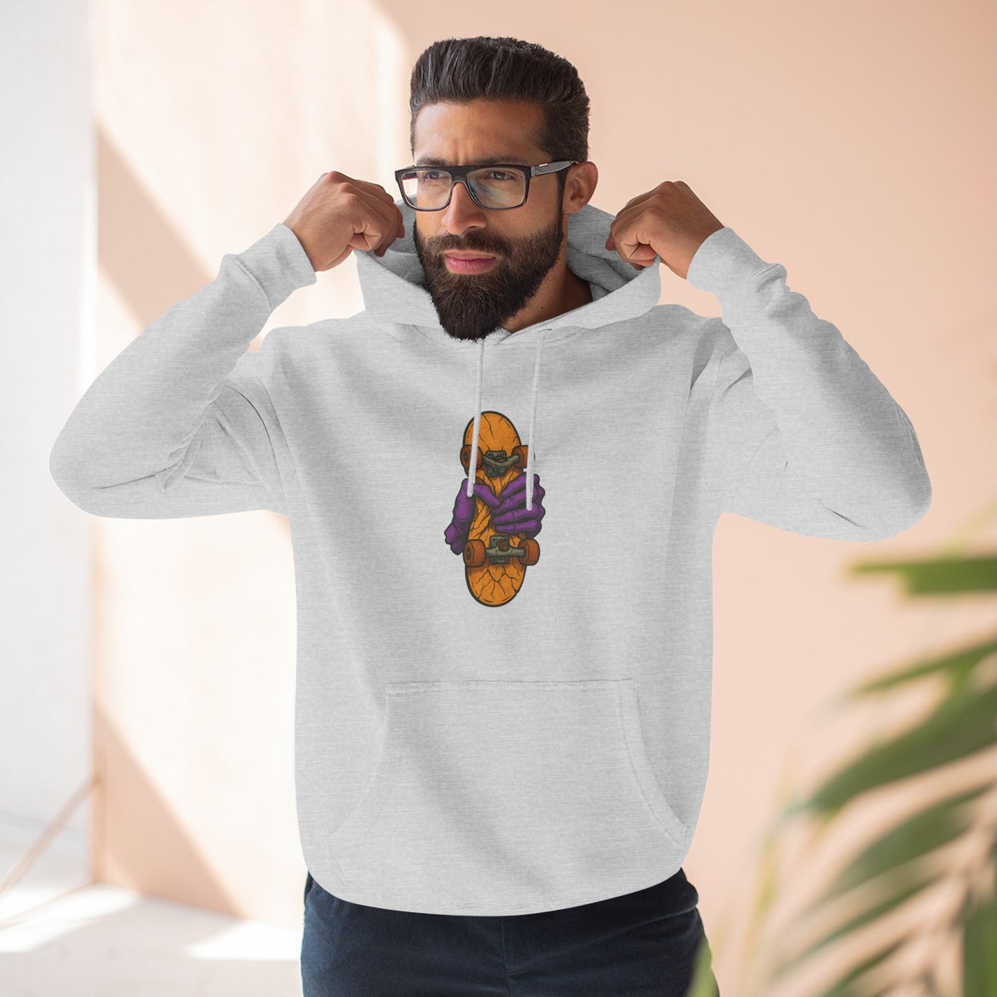 Cozy Three-Panel Fleece Hoodie for Chill Days, Perfect Gift for Friends, Unique Style, Casual Wear, Comfortable Layering Printify