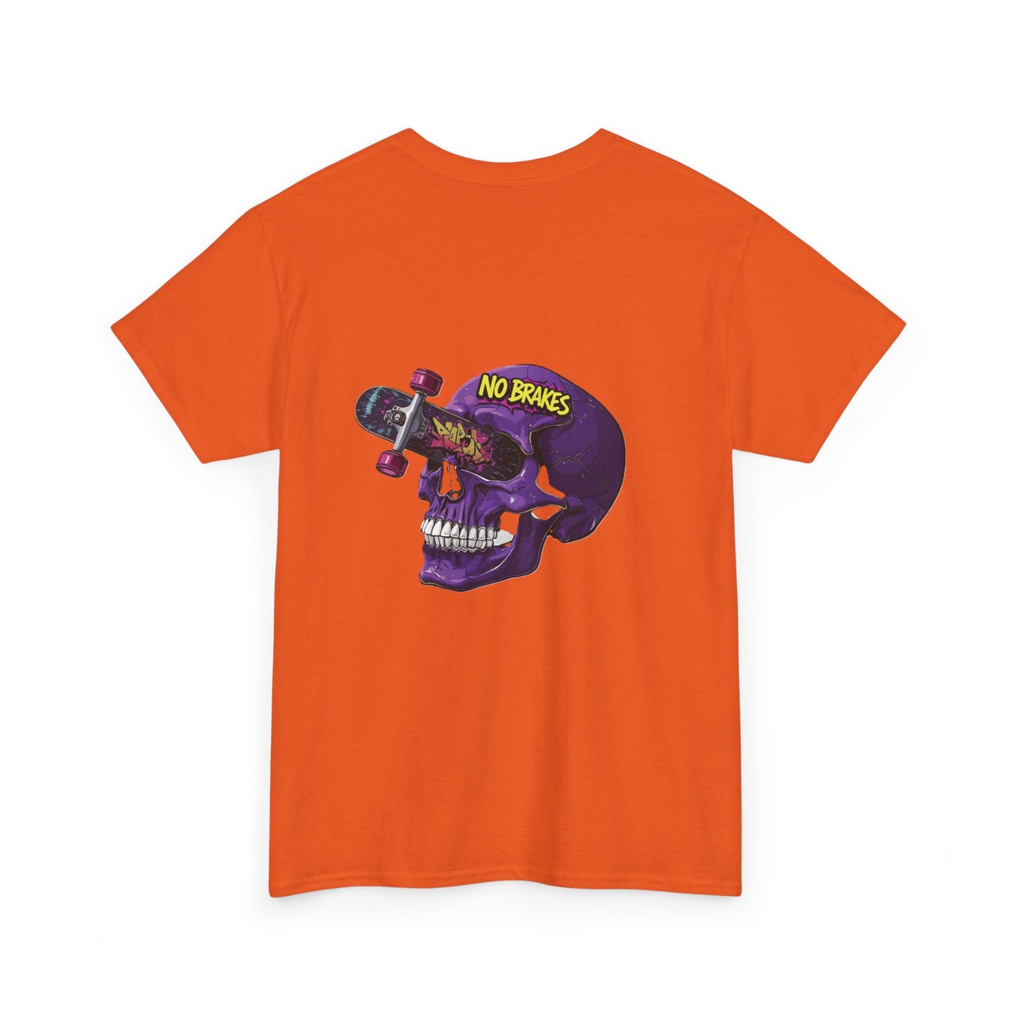 Skull Skateboard Tee — "No Brakes" Graphic Cotton Shirt Printify