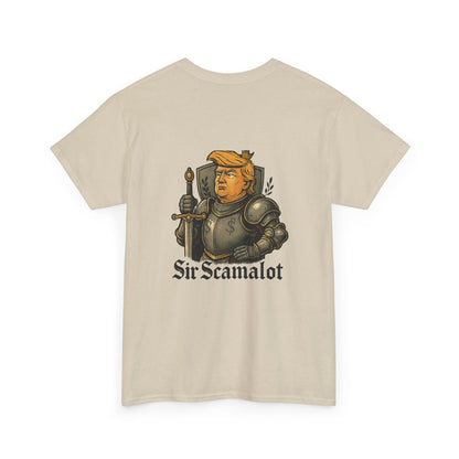 T-Shirt — "Sir Scamalot" Knight Satire Graphic Tee Printify
