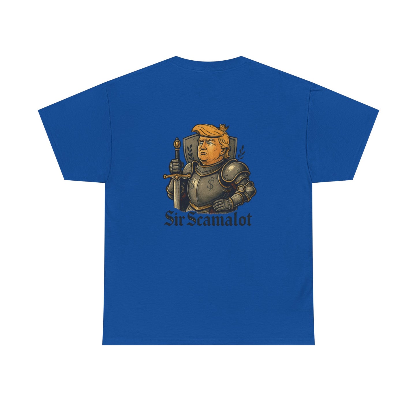 T-Shirt — "Sir Scamalot" Knight Satire Graphic Tee Printify