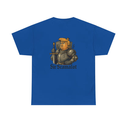 T-Shirt — "Sir Scamalot" Knight Satire Graphic Tee Printify