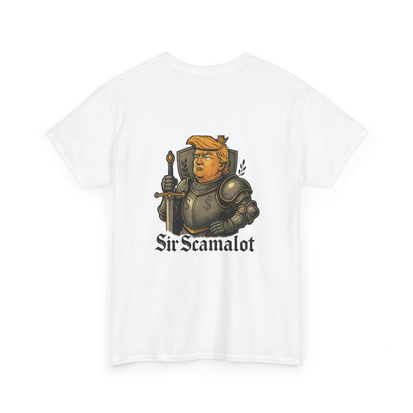 T-Shirt — "Sir Scamalot" Knight Satire Graphic Tee Printify