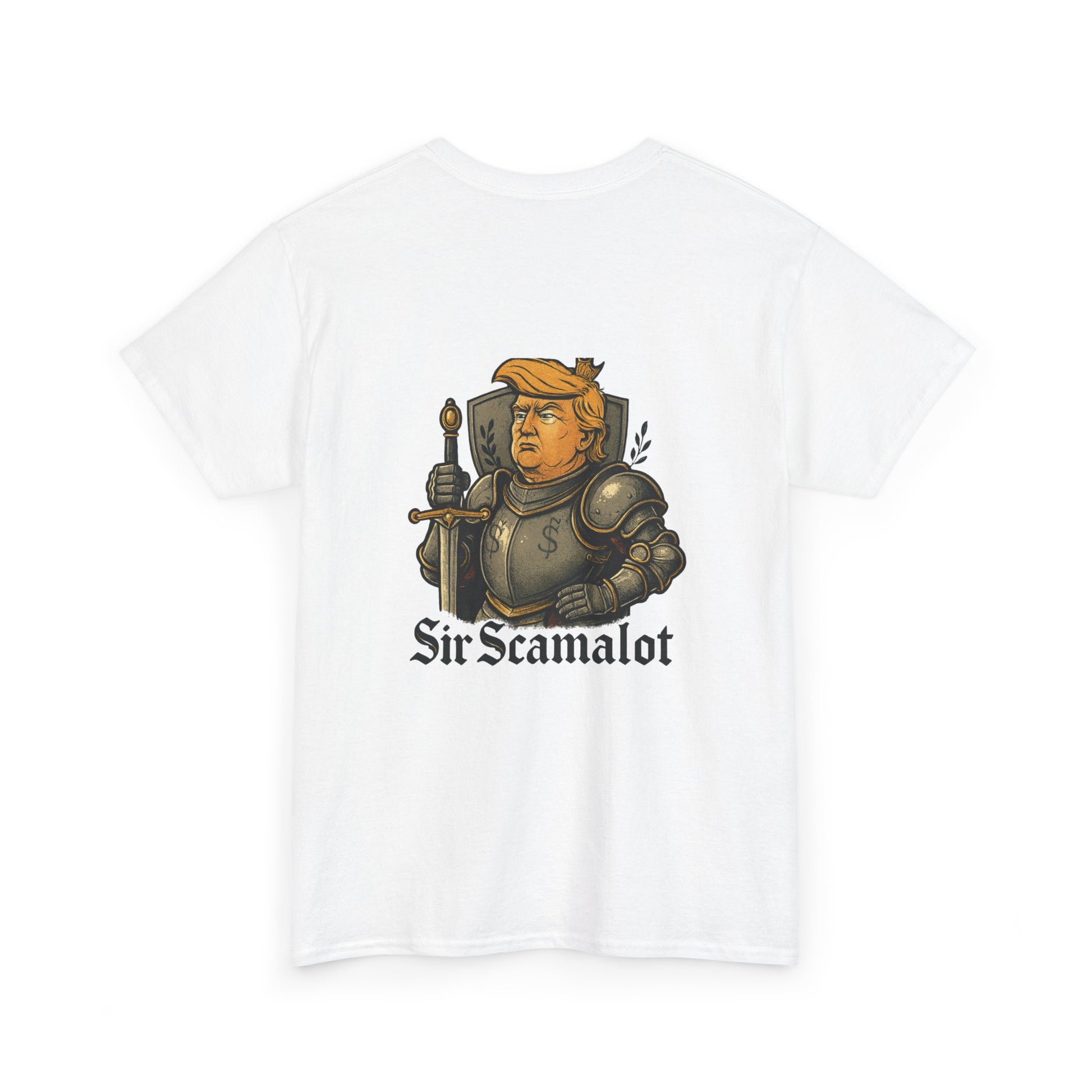 T-Shirt — "Sir Scamalot" Knight Satire Graphic Tee Printify