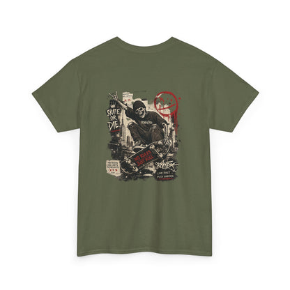 Grim Reaper Skateboard Graphic Tee – Vintage Punk Skate Shirt Printify
