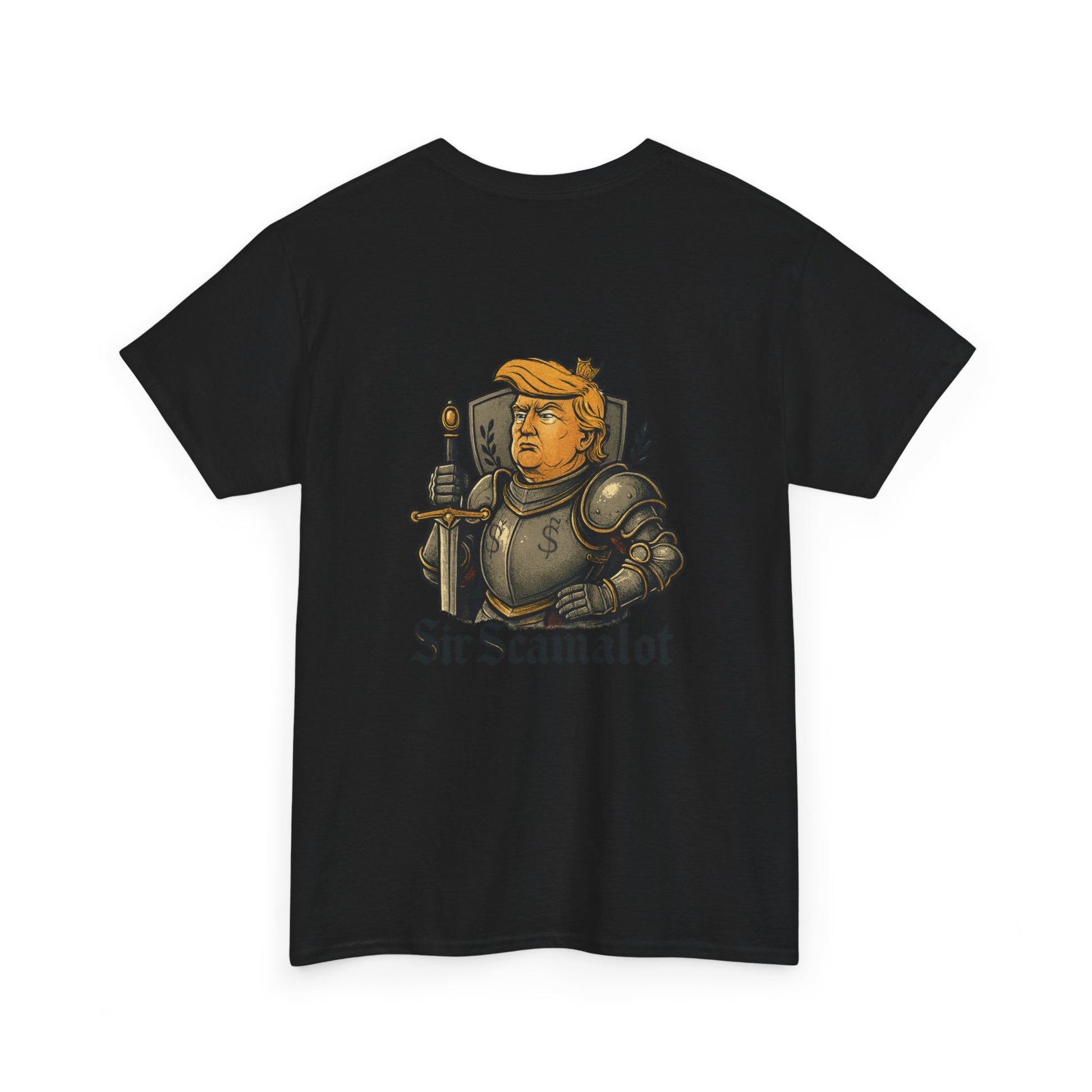 T-Shirt — "Sir Scamalot" Knight Satire Graphic Tee Printify