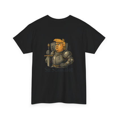 T-Shirt — "Sir Scamalot" Knight Satire Graphic Tee Printify
