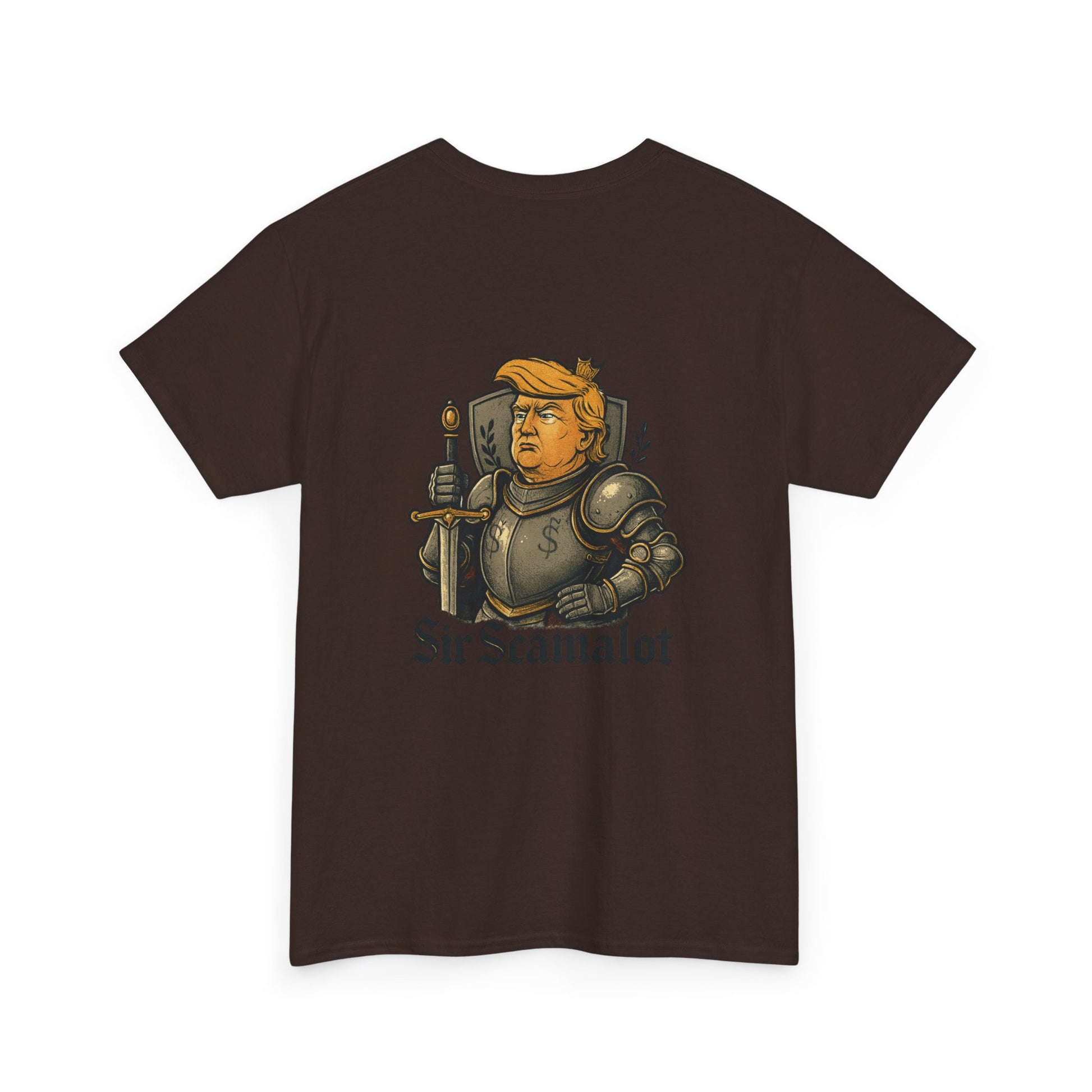 T-Shirt — "Sir Scamalot" Knight Satire Graphic Tee Printify