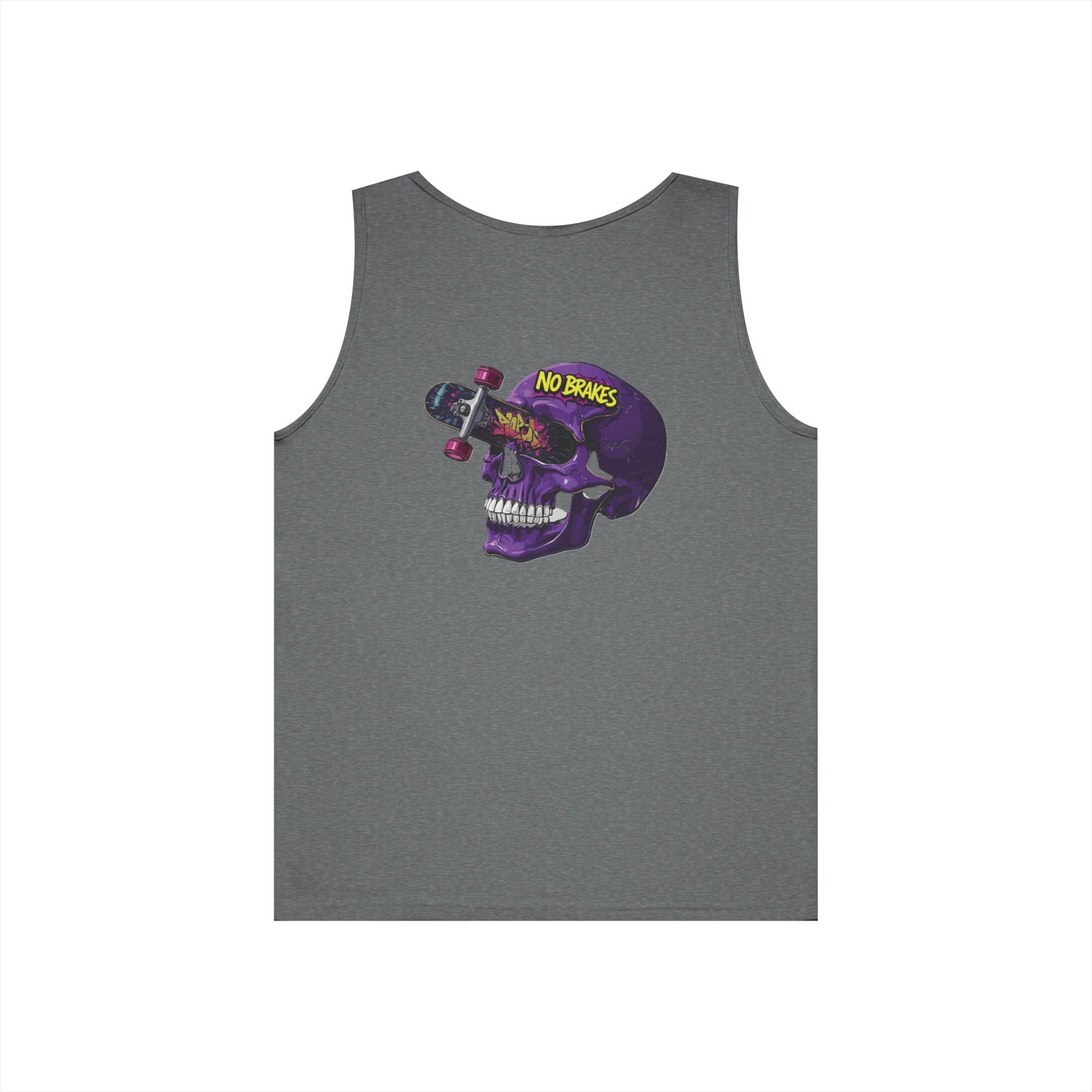 Skate Skull Tank Top – "No Brakes" Graphic Sleeveless Tee Printify