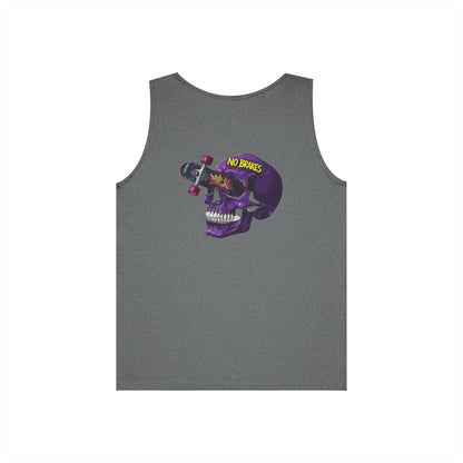 Skate Skull Tank Top – "No Brakes" Graphic Sleeveless Tee Printify