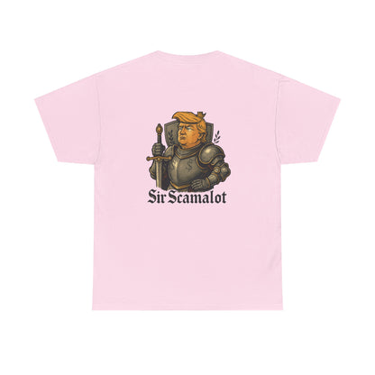 T-Shirt — "Sir Scamalot" Knight Satire Graphic Tee Printify