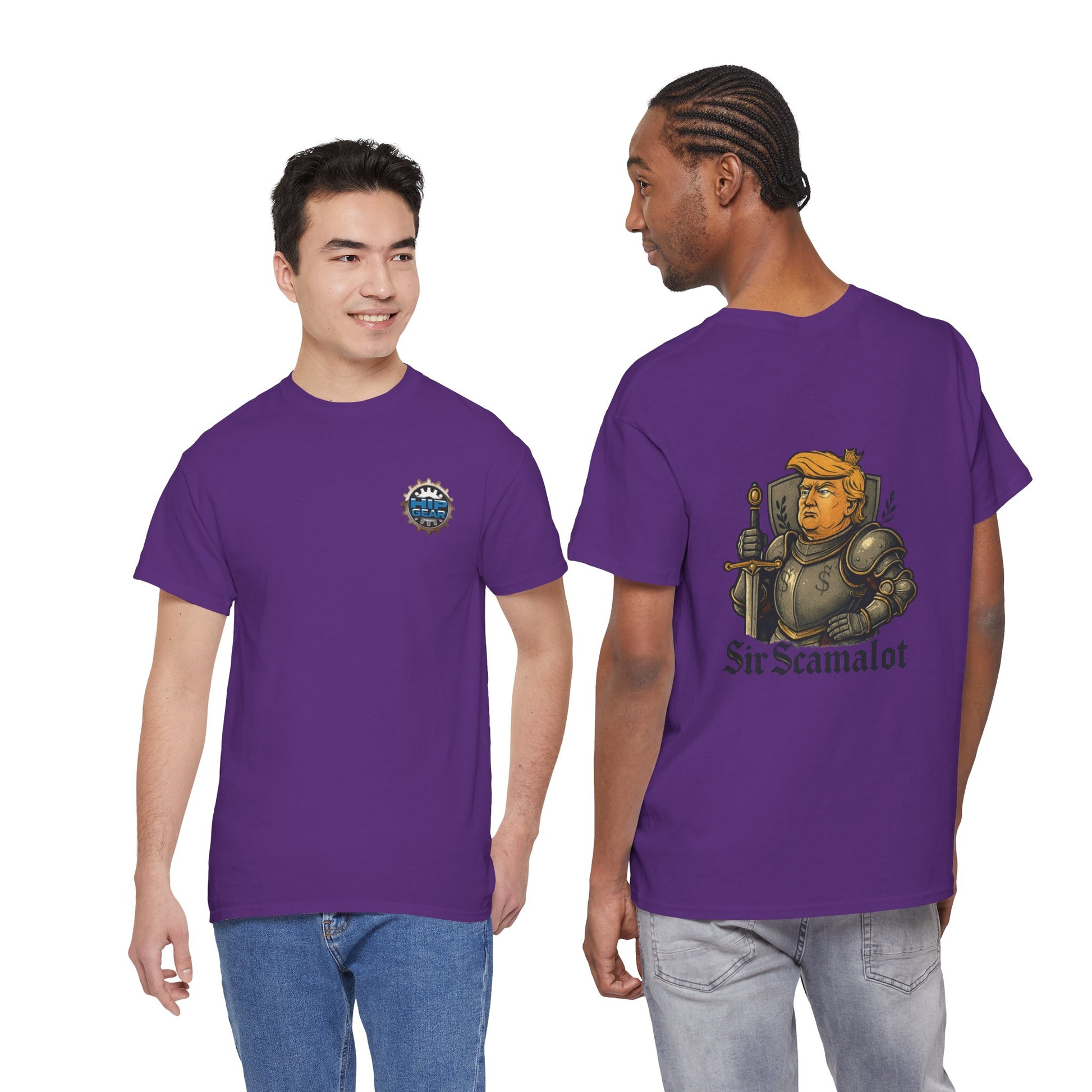 T-Shirt — "Sir Scamalot" Knight Satire Graphic Tee Printify