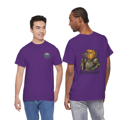 T-Shirt — "Sir Scamalot" Knight Satire Graphic Tee Printify