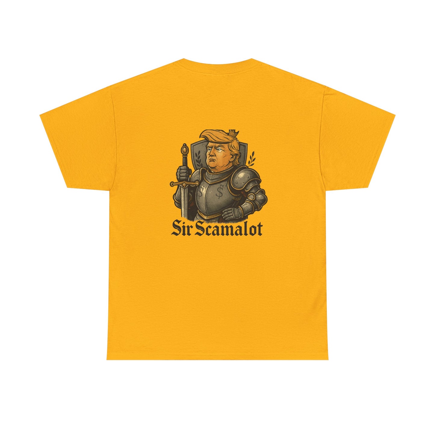 T-Shirt — "Sir Scamalot" Knight Satire Graphic Tee Printify