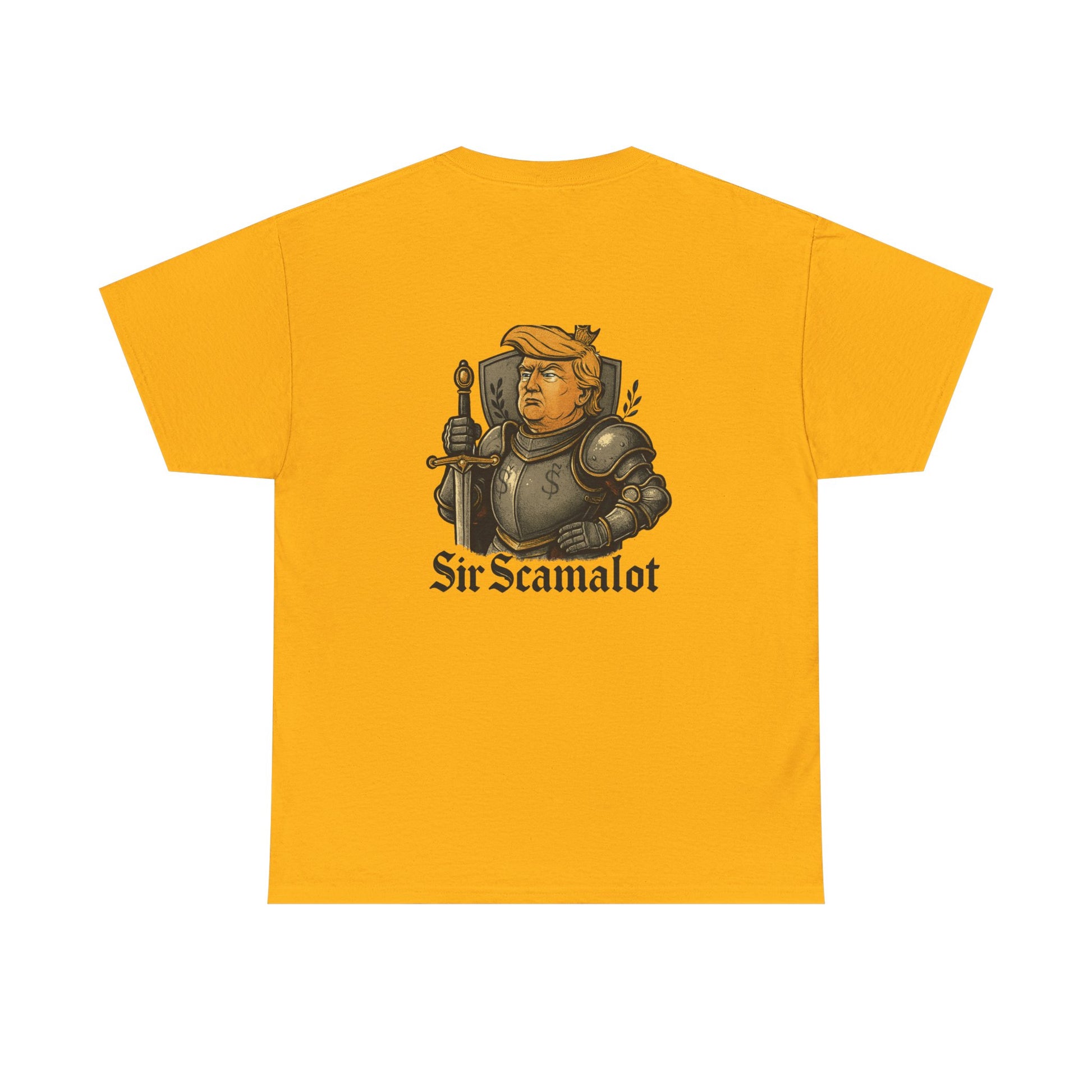 T-Shirt — "Sir Scamalot" Knight Satire Graphic Tee Printify