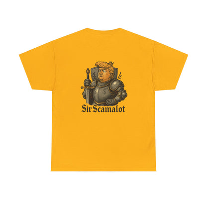 T-Shirt — "Sir Scamalot" Knight Satire Graphic Tee Printify