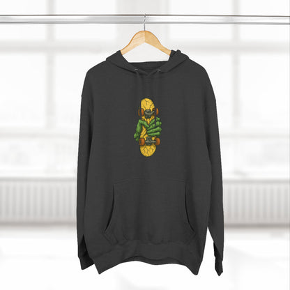 Vibrant Three-Panel Fleece Hoodie with Unique Design, Cozy Streetwear, Perfect for Gifts, Fall Style, Unisex Fashion Printify