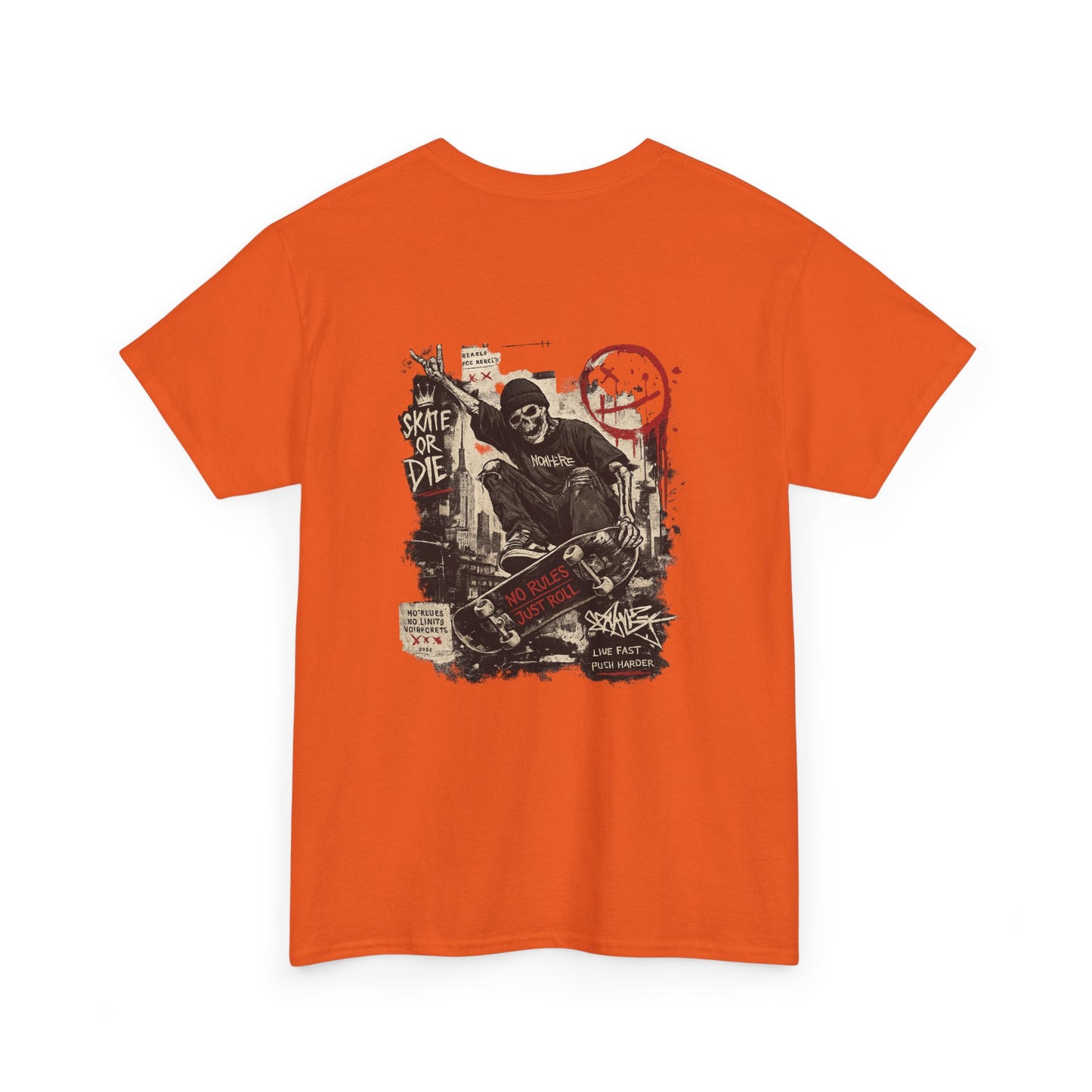 Grim Reaper Skateboard Graphic Tee – Vintage Punk Skate Shirt Printify