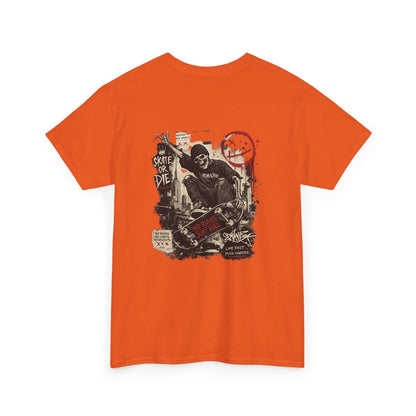 Grim Reaper Skateboard Graphic Tee – Vintage Punk Skate Shirt Printify