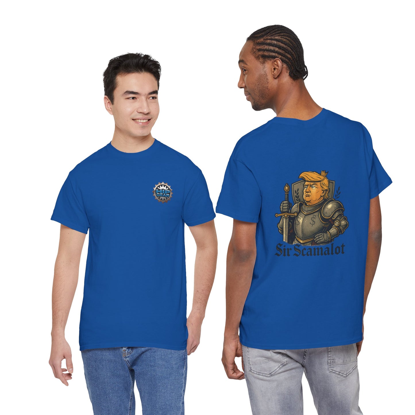 T-Shirt — "Sir Scamalot" Knight Satire Graphic Tee Printify