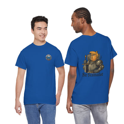T-Shirt — "Sir Scamalot" Knight Satire Graphic Tee Printify