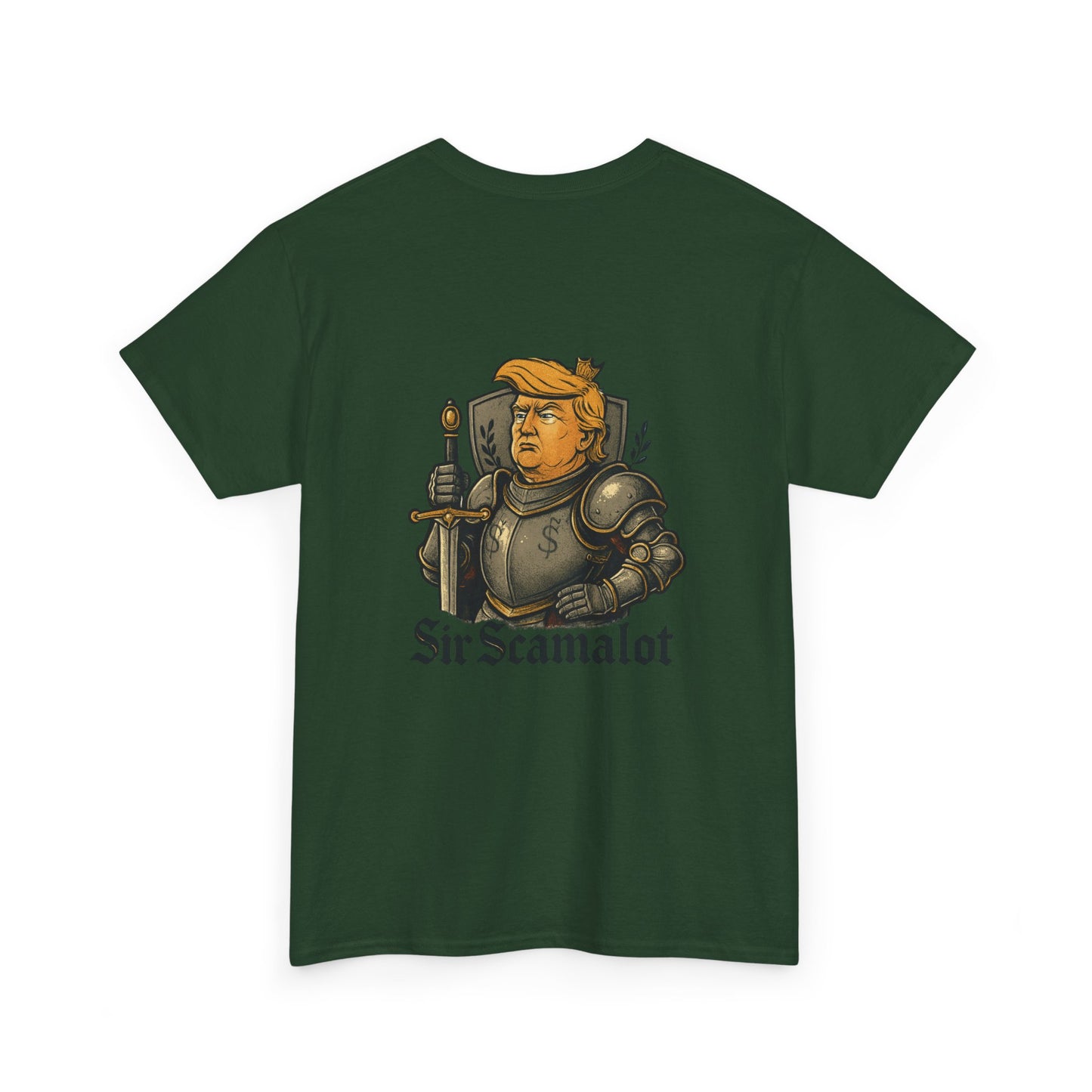 T-Shirt — "Sir Scamalot" Knight Satire Graphic Tee Printify